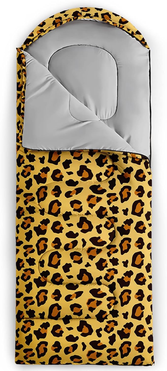 QOOMO Animals Camping Sleeping Bags,3 Season Warm & Cool Weather,Lightweight,Waterproof Sleeping Bags for Adults & Kids,Traveling,and Outdoors,Camping Gear Equipment