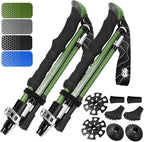 Premium Foldable Hiking Poles by USA Brand - Adjustable, Lightweight Trekking Poles Made of Aircraft Aluminum, Metal Flip Locks & Comfortable Real Cork and EVA Foam Grips