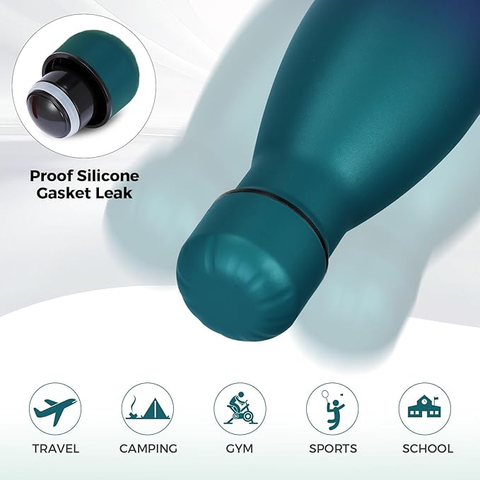 Volhoply 25oz Insulated Water Bottle 1/2/4 Pack, Double Wall Stainless Steel Vacuum Bottles, Keeps Cold & Hot, BPA Free Leak Proof Bottles (Dark Night,1 Pack)