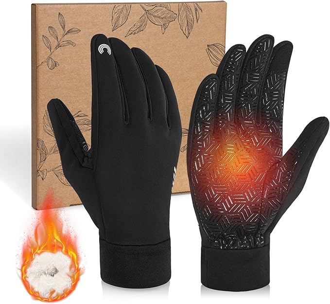 RIGWARL Upgraded Plush Gloves for Cold Weather, Women Men Winter Gloves for Late Fall and Early Winter, Warm Running Gifts