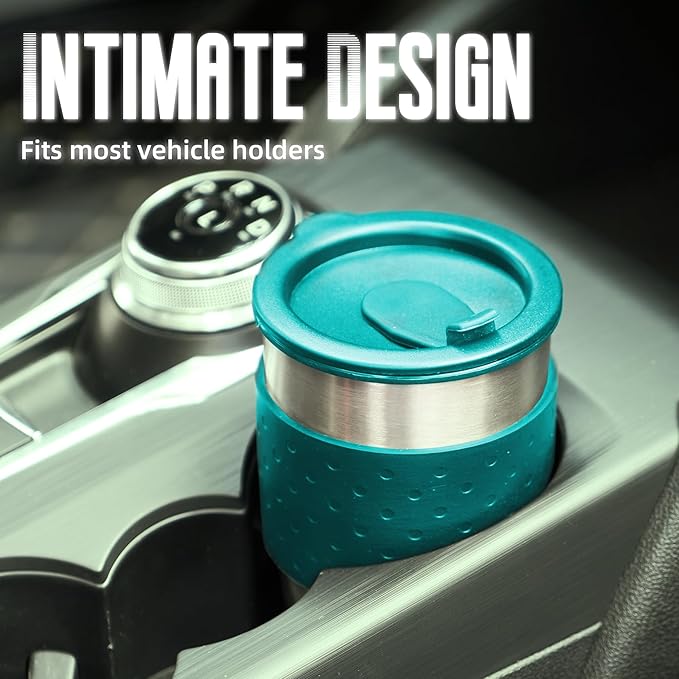 Portable Coffee Maker for Travel Camping Car, Ground Coffee Machine Single Serve with 10 oz Travel Mug for Traveling, RV, Office, Home and Dorm, 12V, Green