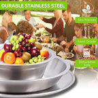 Acelane Camping Mess Kit Camping Plates Dishes Stainless Steel Camping Utensils Set Tableware Dinnerware with Bowls Cups Cutlery 1-2 Person for Backpacking, Hiking, Picnic, BBQ, RV Travel