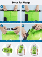 HEETA Dry Bag Waterproof for Women Men, 5L/10L/20L/30L/40L Roll Top Lightweight Dry Storage Bag Backpack with Phone Case for Travel Swimming Boating Kayaking Paddle Board Camping Beach Accessories