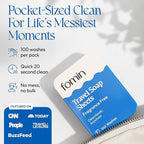 FOMIN - Antibacterial Paper Soap Sheets Tin for Traveling - (300 Sheets) Unscented - Portable Travel Hand Soap Sheets, Dissolvable Mini Camping Hand Soap for Hand Washing