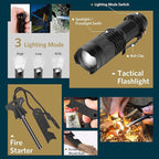 Survival Kits, Gifts for Christmas Men Dad Husband Him, 13 in 1 Survival Gear and Equipment Tactical Tools for Camping Hiking Hunting Outdoor Adventure, Cool Birthday Idea