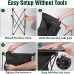 Portable Camping Table, Camping Table Foldable with Basket Storage and Carrying Bag, Ultralight Aluminum Alloy Beach Table for Camping Picnic BBQ Beach Party