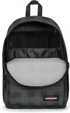 EASTPAK Out Of Office – 31L Backpack with Dual Compartments, 16” Laptop Sleeve, Security Pocket, Bottle Holder & Air Mesh Straps, Checker Dark Grey