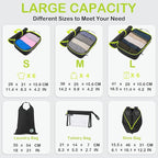 Cipway Compression Packing Cubes, Lightweight Travel Luggage Organizers with Shoe, Toiletry & Laundry Bags, Travel Essentials for Carry-on Suitcase (8 Piece, Black)