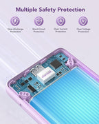 charmast Portable Charger with Built-in Cables & Wall Plug, 10000mAh Portable Power Bank, External Battery Pack Travel Essentials Compatible with iPhone 16/15/14/13, Samsung, iPad etc