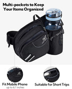WATERFLY Fanny Pack Waist Bag: Waist Pack for Women Men with Water Bottle Holder Hiking Fanny Pack for Running Walking DogWalking Travel Cycling
