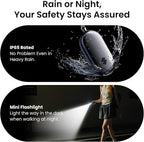 SwitchBot 130 dB Personal Safety Alarm for Women with Apple Find My APP, Extra-Loud Siren & Strobe Light, Waterproof Self Defense Keychain for Women, College Girls and Kids (Black)
