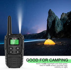 Walkie Talkies Long Range for Adult, MT10 Rechargeable Walkie Talkies FRS Two Way Radio, NOAA, 1200mAh Li-ion Battery USB-C Cable, LED Flashlight, VOX Walkie Talkie for Hiking Camping 2Pack