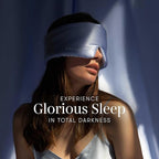 DROWSY Silk Sleep Mask. Face-Hugging, Padded Silk Cocoon for Luxury Sleep in Total Darkness. (Blue Belle)