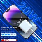 3 Pack i Phone 17 16 15 14 USB C Charger Block, iGENJUN 20W Dual Port QC + PD 3.0 Power Adapter Wall Charger, Double Fast Plug Charging Brick for i Phone 17/17 Pro/16/15/14/X, Samsung Galaxy - White