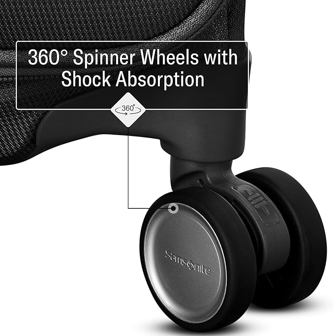 Samsonite UpLIFT Lightweight Softside Carry-On Luggage with Spinner Wheels - Expandable - Airline-Approved, Polyester Soft Suitcase for Ultra Light Travel - Black