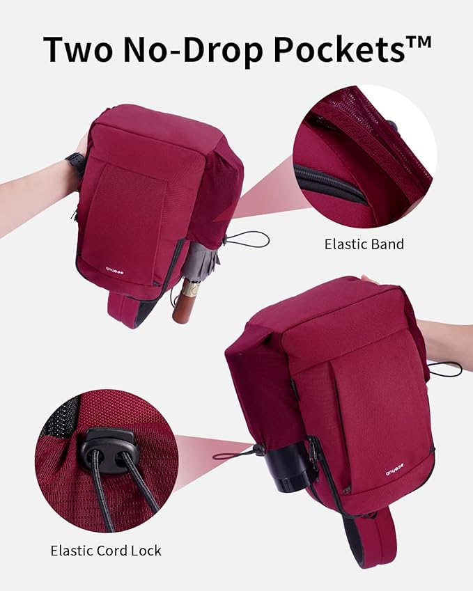 ECOHUB Crossbody Bags for Women Men, Anti-Theft RFID Blocking Roomy Sling Backpack with Sturdy SBS Zippers Water Resistant Chest Shoulder Bag Daypack with 9 Pockets Casual Outdoor Hiking, Red