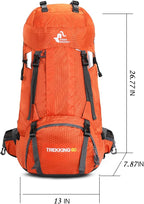 Bseash 60L Waterproof Hiking Camping Backpack with Rain Cover, Large Outdoor Sport Travel Daypack Rucksack for Climbing