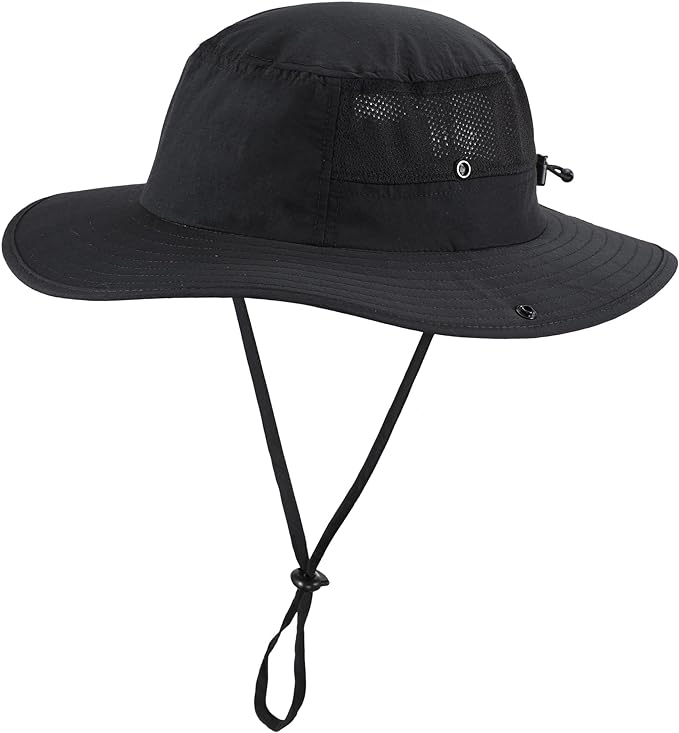 Home Prefer UPF50+ Mens Sun Hat Wide Brim Womens UV Protection Beach Bucket Hat for Fishing Hiking Snap Up Cowboy Hat