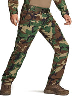 CQR Men's Flex Ripstop Tactical Pants, Water Resistant Stretch Cargo Pants, Lightweight EDC Hiking Work Pants