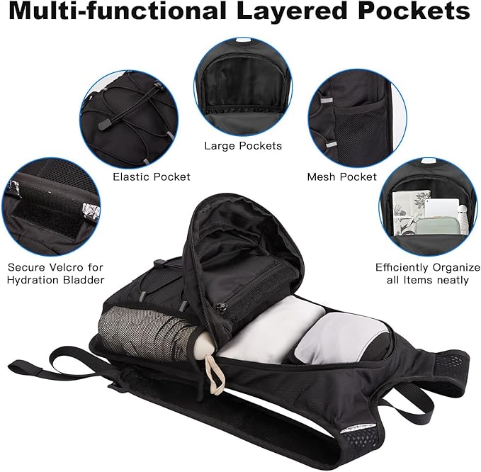 JOYHILL TPU Hydration Bladder,1.5L 2L 3L Water Bladder for Hiking Backpack BPA Free Leak Proof Hydration Pack