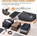 Fanwoli Vacuum Travel Backpack, Carry On Luggage with TSA Lock & Anti Theft Zipper, Expandable Airback with Compression Pump, Waterproof Laptop Bag Ideal for Flight & Business