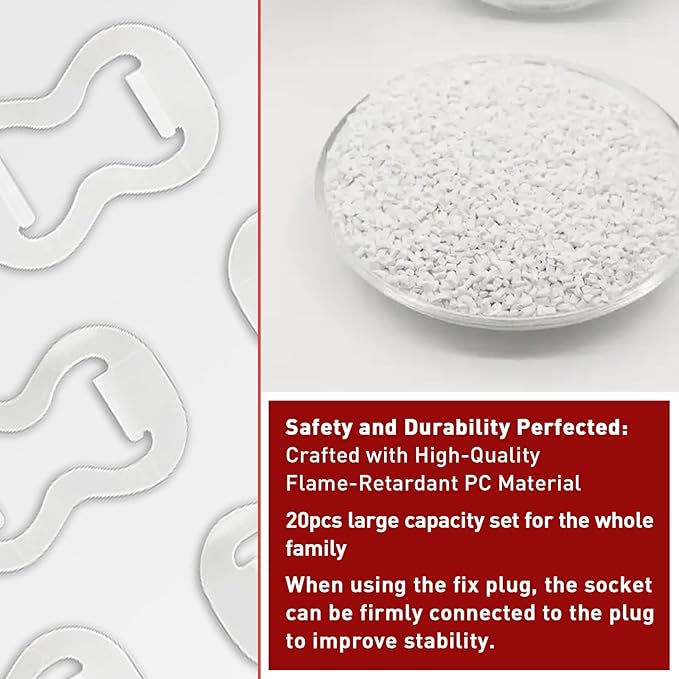 20-Pack Loose Outlet Fix Plug - Ensure Secure Connection for Power Plugs - Socket Extender Prevents Loose Socket Issues - Easily Fix Loose Outlets - Won't Fall Out or Cut Off Electricity