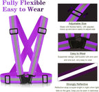 Reflective Vest Running Gear, 2Pack High Visible Safety VES for Cycling Jogging Running Walking, Adjustable for Men Women Kids