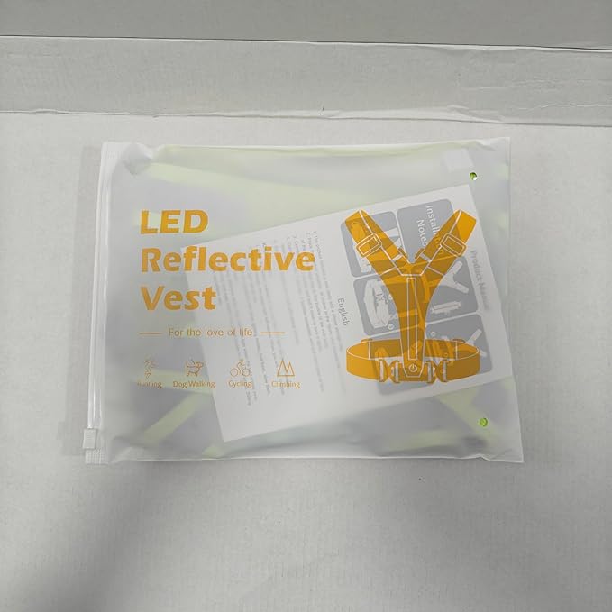 Led Light Up Running Vest Reflective Vest for Runners Night Walking, Rechargeable LED Reflective Running Vest High Visibility with Adjustable Waist/Shoulde, Reflective Armband for Women Men