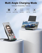 Fast Wireless Charger, [2 Pack] NANAMI Qi Certified Wireless Charging Stand Compatible iPhone 17/17 Air/17 Pro/17 Pro Max/16/15/14/13/12, Phone Charger for Galaxy S25/S24/S23/S22 and Qi-Enabled Phone