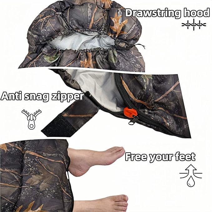 Sleeping Bags for Adults，Lightweight Waterproof Compact Sleeping Bag with Stuff Sack for Warm Camping Cold Hiking Traveling Outdoor Activities