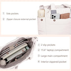 Tote Bag for Women Puffer Work Tote Handbag Large Quilted Nurse Bag with Zipper for Travel