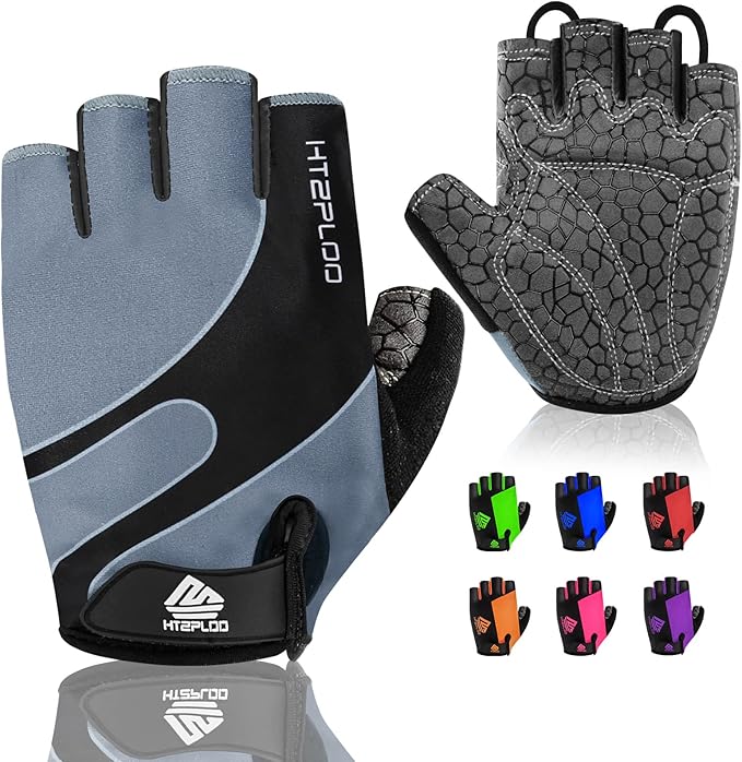 Bike Gloves for Men Women with Anti-Slip Shock-Absorbing Pad, Light Weight Half-Finger Cycling Gloves
