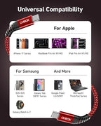 USB C to USB C Cable 60W [2Pack 10FT], USB Type C Fast Charging Cable for Car Durable Braided iPhone USB-C Cable USBC to USBC Cord for iPhone 17/16/15/Pro Max/Plus, Samsung Galaxy S23 and More-Red