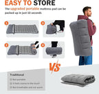 ATORPOK Camping Cot for Adults with Cushion Comfortable, Portable Folding Bed for Sleeping Supports 450 lbs (Gray)