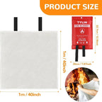 TYLIN Emergency Fire Blanket for Home & Kitchen 40” x 40” - 2 Pack, High Heat Resistant Fire Suppression Blankets for Home Safety, Kitchen, and Camping Fiberglass Welding (2)