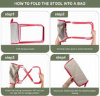 Portable Stool with Shoulder Strap-Pocket Chair for Mountaineering,Picnic,Hiking and Fishing,Handbag Style Bi-Color Foldable Stool