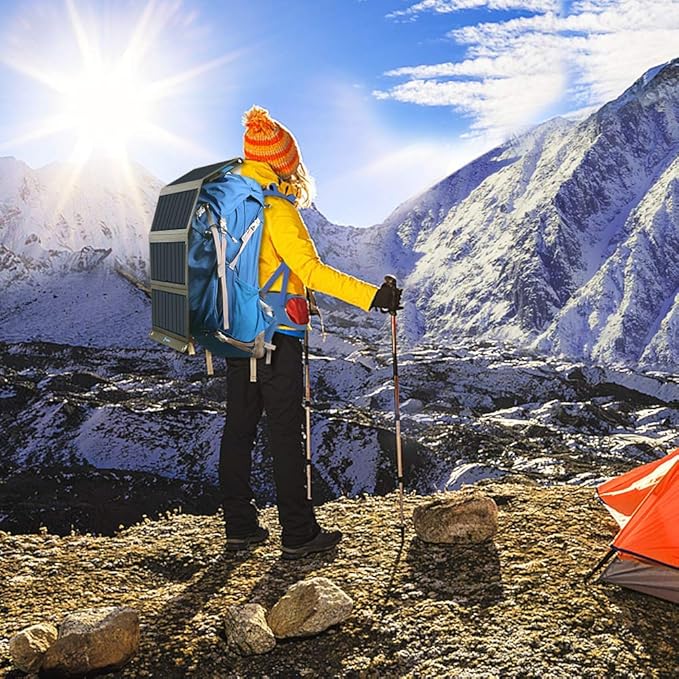 [Upgraded] BigBlue 3 USB Ports 28W Solar Charger(5V/4.8A Max), Portable Foldable Solar Panel for Camping, IP44 Waterproof, Compatible with iPhone 11/XS/XS Max/XR/X/8/7, iPad, Samsung Galaxy LG etc.