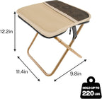 Portable Stool, Small Folding Stool for Adults, Ultralight Camping Stools for Hiking and Fishing (Khaki)