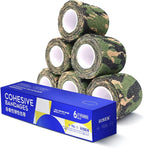 RISEN Cohesive Bandage 2” x 5 Yards, 6 Rolls, Self Adherent Wrap Medical Tape, Adhesive Flexible Breathable First Aid Gauze Ideal for Stretch Athletic