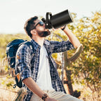 WATERSY Half Gallon Water Bottle Insulated(Cold for 48 Hrs),BPA Free&Leak Proof,64oz Stainless Steel Water Jug/Flask,Big thermo,Large Water Bottle with Handle for Gym,Hiking,Camping,Black