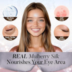 LULUSILK Reversible Mulberry Silk Sleep Mask for Women and Men, Adjustable Real Silk Eye Mask for Sleeping, Grey and Black, Pack of 1