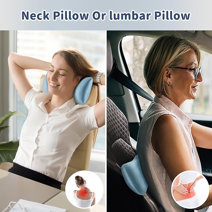 Pro Goleem Small Pillow 11’’x6’’x2.5’’ for Kids and Baby Sleeping with Name Tag Mini Tiny Pillow for Camping and Chair Car Air Nap Neck Lumbar Knee Rest Pillows, Blue