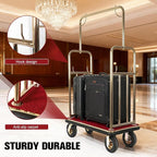Generic Hotel Luggage Cart Wagon 39Lx19Wx68H Inch Service Cart Hotel Trolley Up to 881LBS 8-inch Silent Rubber Casters Carpet Deck Bumper Rails for Commercial Use Condos ResortsIdeal