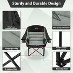 Oversized Camping Chair, Portable Folding Camping Chairs with Side Pocket, Cup Holder and Carry Bag, Heavy Duty Outdoor Camping Chairs for Adults, Fishing, Sports, Trip, up to 400lbs, Style 4