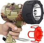 BUYSIGHT Rechargeable Spotlight Flashlight,Super high lumens Hand held Spotlight Waterproof Flashlight Hunting Lamp with red Filter (Camouflage Grey)