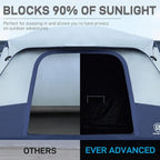 EVER ADVANCED 10 Person Camping Blackout Tent, Multi Room Tent for Family, Large Tents with Rainfly and Carry Bag, 2 Doors, Water-Resistant, 14ft x 10ft x 84in