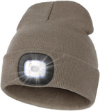 MELASA Unisex Hat with Light, USB Rechargeable Hands Free Headlamp LED Beanie, Winter Gifts for Men Dad Father Husband Him