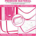 AURUZA Clear Makeup Bag,Portable Travel Toiletry Bags with Zipper, TSA Approved Clear Organizer Bags, PVC Cosmetic Pouch for Airport Airline Compliant