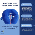 Wolf Essentials Kids Travel Neck Pillow - Cozy Soft Microfiber, Compact Design for Airplane, Car Seat, or Toddler Travel Support – Pink