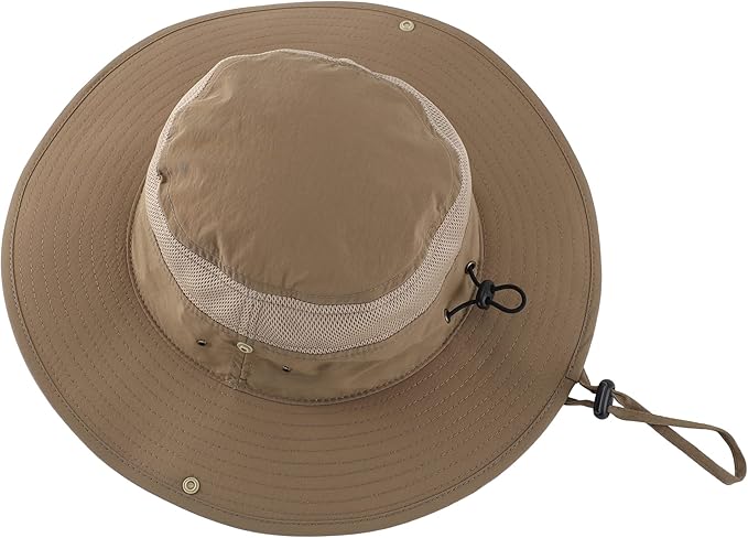 Connectyle Wide Brim Sun Hat for Men Breathable Cowboy Boonie Hat UPF 50+ Sun Protection Bucket Hat for Fishing Hiking